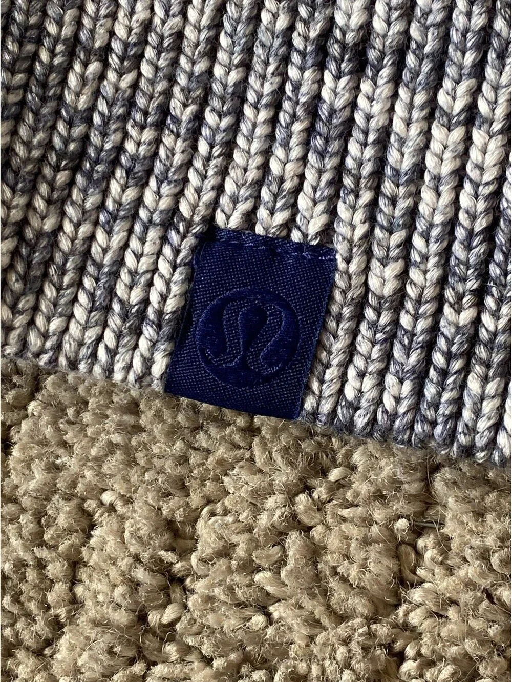 Lululemon Boxy Cardigan Cotton Wool Blend Sweater Blue Heather Large